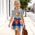 thumbnail image 6 of ITSAME Girls Summer Outfits 2-Piece Ruffled Short Sleeve Top and Plaid Print Skirt Kids Fashion Casual Set Gray Size 2-3Y, 6 of 8