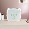 thumbnail image 5 of Unique Bargains 1 Pc Letter t Pattern Makeup Bag for Travel White Corduroy, 5 of 6