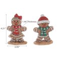 thumbnail image 3 of 4" Polyresin Gingerbread Figurine (Asstd) - Set of 2, 3 of 3