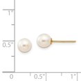thumbnail image 3 of Real 14kt Yellow Gold Madi K 5-6mm White Near Round Freshwater Cultured Pearl Post Earrings; for Adults and Teens; for Women and Men, 3 of 3