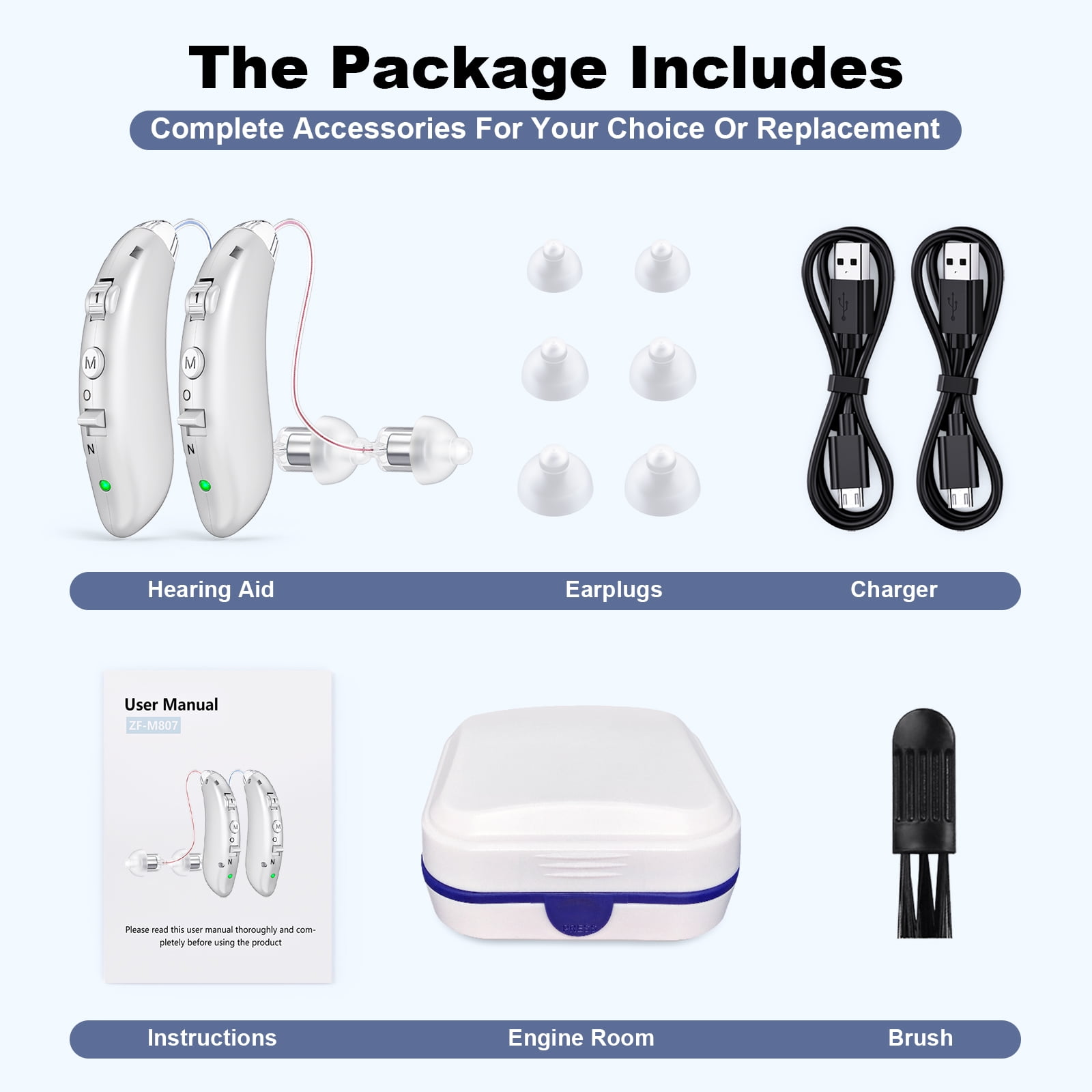 SUWU Rechargeable Hearing Aids for Seniors with Noise Cancelling,Hearing Loss Hearing Amplifiers,Digital Hearing Aid,Sound amplifier with Volume Control