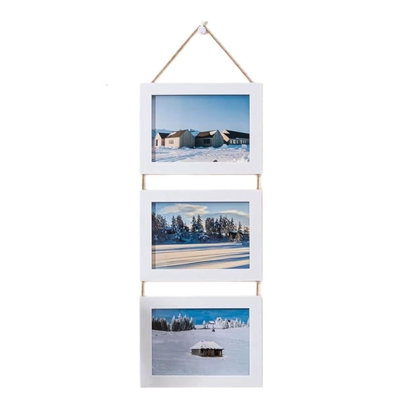 AOOOWER Hanging Collage Picture Frames Wall Decors 3 Opening for 5X7 Inches Photoes