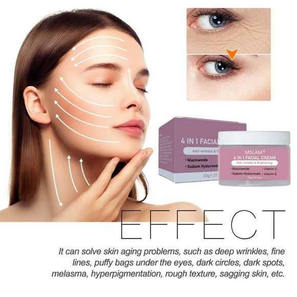 EARKITY 4 In 1 Face Cream For Moisturiser, Hydrating Oil-Free Face Moisturizer, Face Collagen Cream for Tightening Skin, Reduces Shine & Look of Large Pores, Day and Night for Women and Men