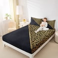 thumbnail image 4 of jejeloiu Jungle Leopard Cheetah Bed Sheets,Gold Sequin Print King Sheets,Modern Minimalsit Aesthetic Sheet Set For Girls Teens,Breathable Home Decor,4pcs, 4 of 7
