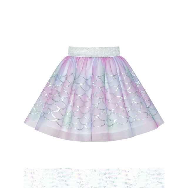 Girls Skirt Mermaid Scales Sequins Sparkling Tutu Dancing 4-5 Years