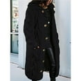 thumbnail image 4 of Women Chunky Cable Knit Long Sleeve Cardigan Fall Winter Oversized Button Down Sweaters with Pocket Black L, 4 of 7