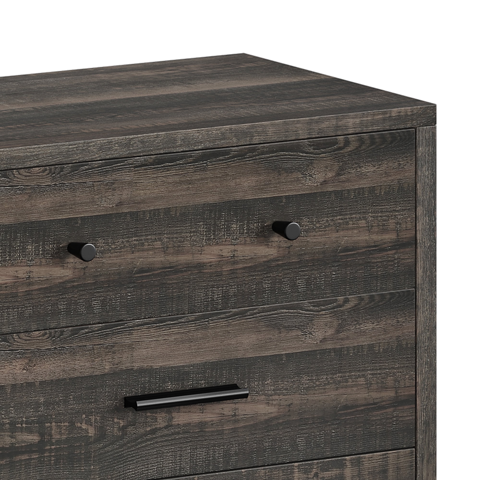 Uforic 6-Drawer Horizontal Dresser for , Wood Chest of Drawers, Dark Oak