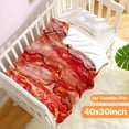 thumbnail image 2 of Bacon Blanket Food Throws Funny Gift for Kids Girl Boys Lightweight Fleece Throw Novelty Realistic Super Soft Comfy Gifts for Teens Women Men Flannel Bedding Sheet Blankets for Couch Sofa,80"x60", 2 of 6