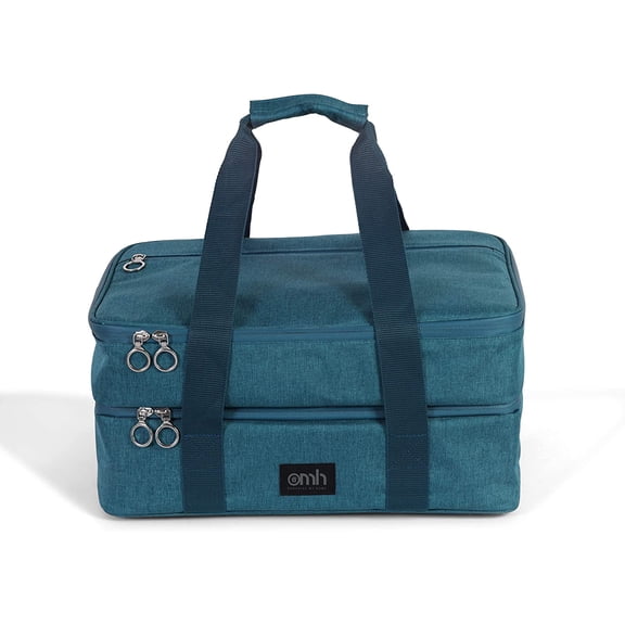 Double Decker Insulated Casserole Carrying Case-Teal