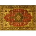 thumbnail image 1 of Ahgly Company Machine Washable Indoor Rectangle Medallion Yellow Traditional Area Rugs, 4' x 6', 1 of 4