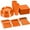 Orange, variant on Exquisite 350 Piece Orange Plastic Disposable Party Plates & Tableware Combo Set