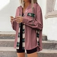 thumbnail image 2 of Winter Warm Jackets For Women Long Sleeve Casual Pocket Buttons Checkered Hot Pink Jackets Warm Coat S, 2 of 8