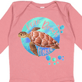 thumbnail image 4 of Inktastic Vero Beach, Florida Swimming Sea Turtle with Bubbles Boys or Girls Long Sleeve Baby Bodysuit, 4 of 5