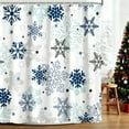 thumbnail image 4 of Honmine Colorful Christmas Snowflake Bath Curtain, Fabric Shower Curtain with 12 Hooks, No Drill Installation for Bathroom, Holiday Themed Decor, 4 of 6