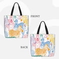 thumbnail image 2 of Hirioo Zebra Colourful for Tote Bag for Women, Quilted Shoulder Bag with Zipper, Large Capacity Handbags for Casual, Travel, Work, 2 of 7