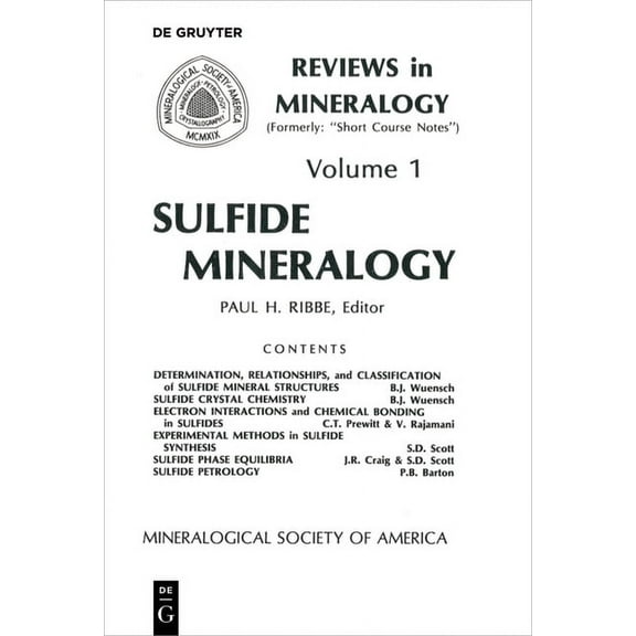 Reviews in Mineralogy & Geochemistry Sulfide Mineralogy, Book 1, (Paperback)