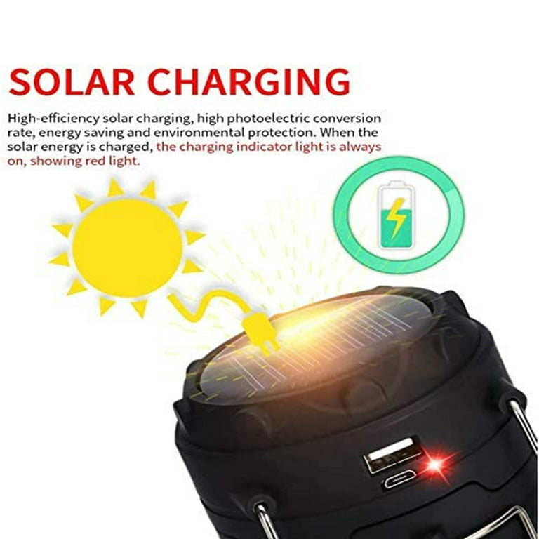 Portable Led Camping Lantern - Ultra Bright Usb Rechargeable Solar