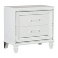 thumbnail image 3 of DeeHome Glamorous White Silver Finish 1pc Nightstand of 2x Drawers Acrylic Bar Pulls Stylish Bedroom Furniture, 3 of 8