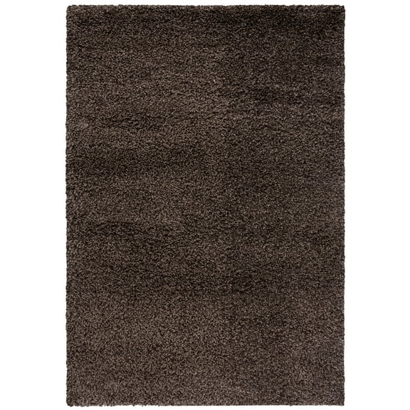 SAFAVIEH Santa Monica Chelsey Solid Shag Area Rug, Mushroom, 5'3" x 7'6"