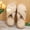 Khaki, variant on Womens Ladies Pearl Decor Twisted Band Open Toe House Mules Cozy Warm Lined Round Toe Indoor Winter Comfort Shoes Zapatillas de Casa Mujer