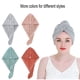 thumbnail image 5 of Paquete de 3 toallas para el cabello de tela de bambú para mujer, toallas de ducha suaves para cabello rizado, turbante, gorro de secado, 5 of 5