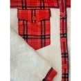 thumbnail image 3 of Aunavey Women Fuzzy Sherpa Fleece Jacket Button Collar Plaid Plush Patchwork Shirt Tops Coat with Pockets, 3 of 7