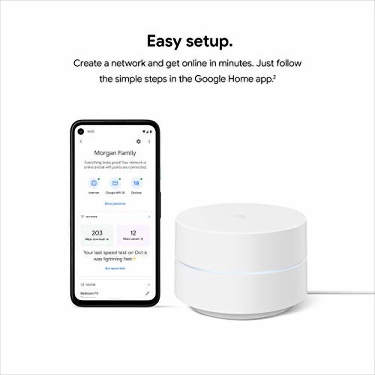 Google, Whole Home Wi-Fi System, 1-Pack, MESH Router - Walmart.com