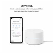 Google Wifi AC1200 Mesh WiFi Router 1500 Sq Ft Coverage 1 Pack White