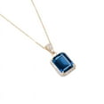 thumbnail image 2 of Emerald Cut Blue Sapphire Necklace in 14k Rose Gold Finish - Halo Diamond Wedding Necklace - Bridal Engagement Necklace Pendent - September Birthstone Necklace, 2 of 2