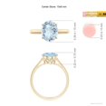 thumbnail image 4 of ANGARA Natural Oval Solitaire 2.2 ct Aquamarine Engagement Ring in 14K Yellow Gold for Women (Size-10x8mm) | March Birthstone, Birthday, Anniversary, Jewelry Gift for Women | Natural Aquamarine Ring, 4 of 9