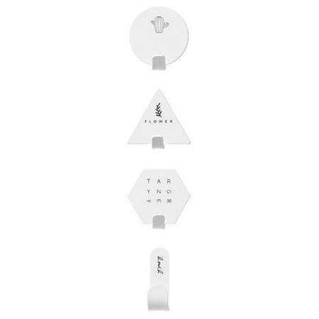 

SUNRI 4 Pcs Nordic Style Geometric Wrought Iron Wall Hanging Hook Self-adhesive Hook