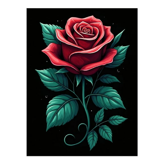 Diamond Art Kits for Adults - Rose Red Print No.145 5D Frameless Dimond Painting Kit for Adults Beginner, Round Diamond Kits for Home Wall Decor, Gift for Women
