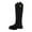 Black, variant on Women's Platform Knee High Winter Boots Fashion Casual Puffers Plush Lined Chunky Mid Heel Wide Calf Snow Dress Boots for Women Cold Weather Black Size 6.5
