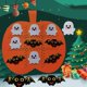 thumbnail image 2 of Juego de mesa de rompecabezas de fieltro Tic-Tac-Toe de Halloween, tapete de calabaza con murciélago fantasma, almohadilla de ajedrez, juguete, color naranja, 2 of 5