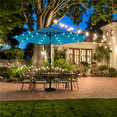 thumbnail image 3 of Alden Design 9ft Standard Patio Umbrella with LED Lights, Sky Blue, 3 of 10