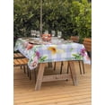 thumbnail image 2 of Easter Eggs Outdoor Tablecloth - 60x84 Inch Rectangle Dining Table Cover, Watercolor Flowers Plants Eggs Butterfly Blue Plaid Waterproof Outdoor Table Cloth with Umbrella Hole & Zipper for Patio, 2 of 7