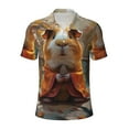 thumbnail image 2 of Daiia Valley Meditating Guinea Pig Pattern Men’s Polo Shirts,Solid Deck Shirt,Classic Fit, Breathable Cotton Polo for Casual and Sport Wear-Large, 2 of 7