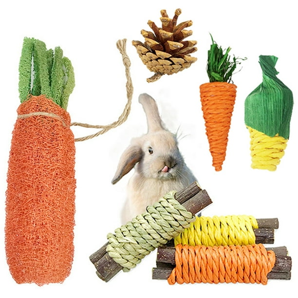 Rabbit Chew Toy Set 7pcs Natural Bunny