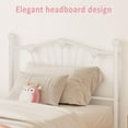 thumbnail image 5 of Towallmark Twin Size Bed Frame, Heart Shaped Metal Bed Frame with Headboard and Footboard, Platform Bed Frame with Sturdy Slat Support, Underbed Storage Space, No Box Spring Needed, White, 5 of 6