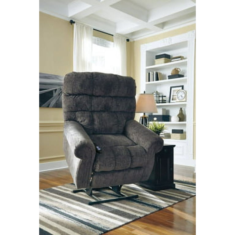 Signature Design by Ashley Contemporary Ernestine Power Lift Recliner Chenille Slate