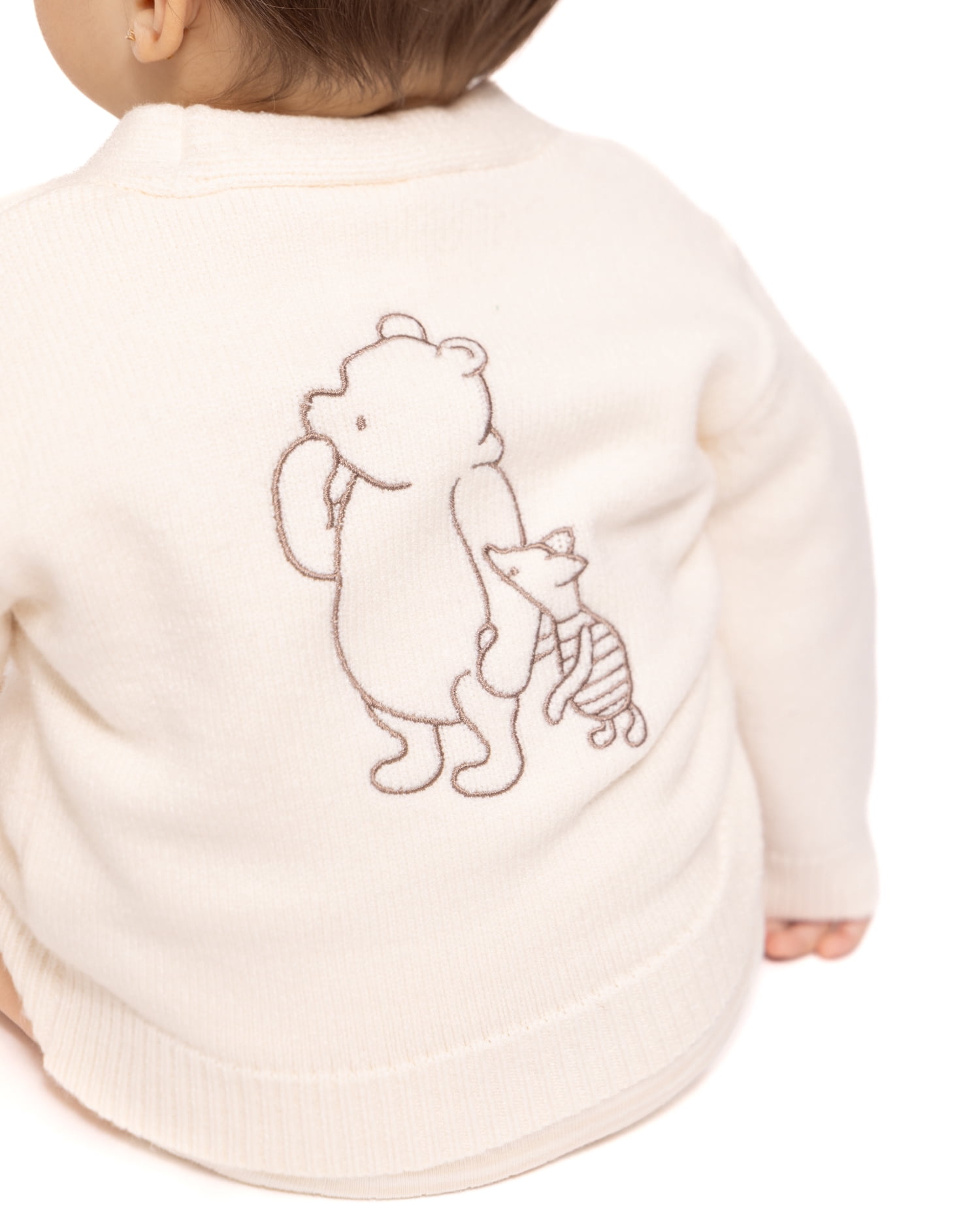 Disney Winnie the Pooh Baby Boy’s Embroidered Cardigan with Long Sleeves, Sizes 0/3M-18M