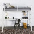 thumbnail image 3 of Metal Workstation Desk Twin Loft Bunk Bed in White, 3 of 6