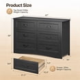 thumbnail image 5 of 6 Drawer Dresser for Bedroom, Aiho Chest of Drawers with Metal Handle & Anti-Tip Storage Cabinet for Living Room, Nursery, Hallway, Black, 5 of 7