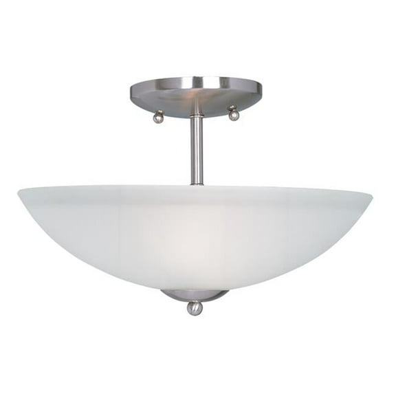 Logan 2-Light Semi-Flush Mount, Satin Nickel