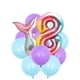 thumbnail image 1 of Juego de 12 globos de cola de sirena TOMSHOO Número 8, 1 of 7