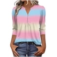 thumbnail image 2 of Xuyuer 3/4 Length Sleeve Womens Tops Casual Dressy Summer Blouses V-Neck Buisness Work Spring Tee Shirts, 2 of 5
