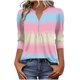 thumbnail image 1 of Tops de Verano de Mujer Casual 3/4 Manga Cuello en V Color Sólido Primavera Y Verano Top para Uso Diario Y Fiesta, 1 of 5