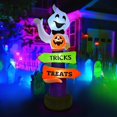 thumbnail image 2 of Halloween Inflatable Ghost Outdoor Decoration, Spooky Halloween Pumpkin Themed Party White Inflatable Ghost Trick or Treat Sign, 2 of 5