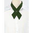 thumbnail image 5 of INSPIRE CHIC Women's Adjustable Criss-Cross Bow Ties Solid Snap Button Neck Tie for School Uniform Green One Size, 5 of 5