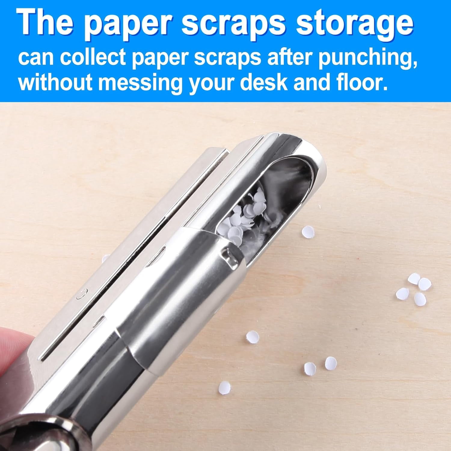 Deep Throat Heavy Duty Hand Held Single Hole Punch 1/8 inch (3 mm) for Paper ID PVC Cards Plastic Cardboard Photos
